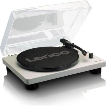 Pick-Up Lenco LS-50, Amplificator stereo si pre-amplificator integrat, Doza MM, Semiautomat, USB pt PC, Belt Drive, Difuzoare incorporate, Gri