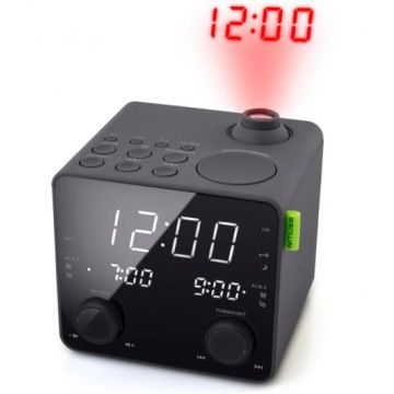 Radio cu ceas Muse M-189 P, portabil, Dual Alarm, USB (Negru)