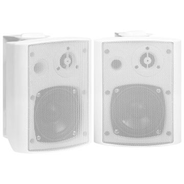 vidaXL Boxe stereo de perete, 2 buc., alb, 80 W, interior/exterior