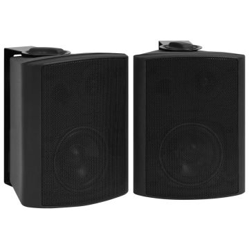 vidaXL Boxe stereo de perete, 2 buc., negru, 100 W, interior/exterior