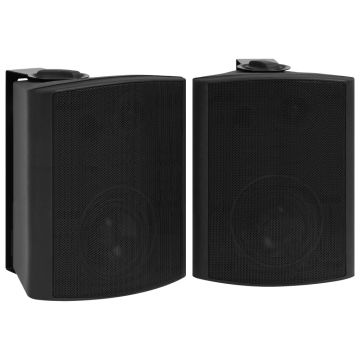 vidaXL Boxe stereo de perete, 2 buc., negru, 120 W, interior/exterior