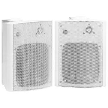 vidaXL Boxe stereo de perete interior/exterior, 2 buc. alb, 120 W