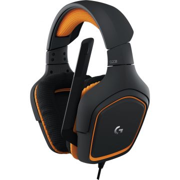 Casti Gaming cu microfon Logitech G231 Prodigy, Negru/Portocaliu