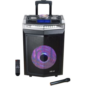 Boxa portabila Akai DJ-6112BT, Bluetooth, Negru