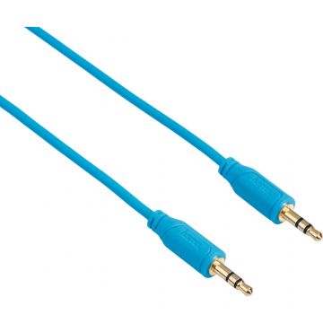 Cablu audio Hama Flexi-Slim 135781, 2 x Jack 3.5 mm, 0.75 m, Albastru