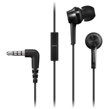 Casti audio In-Ear Panasonic RP-TCM115E-K, Microfon, Negru