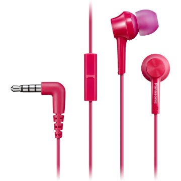 Casti audio In-Ear Panasonic RP-TCM115E-P, Microfon, Roz Casti audio In-Ear Panasonic RP-TCM115E-P, Microfon, Roz