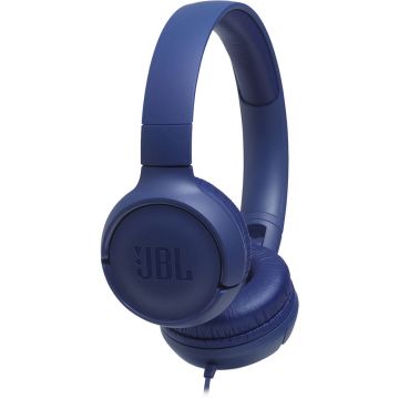 Casti audio On-Ear JBL Tune 500, Pure Bass Sound, Hands-free Call, Albastru