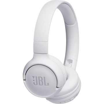 Casti audio On-Ear JBL Tune 500BT, Wireless, Bluetooth, Pure Bass Sound, Hands-free Call, 16H, Alb