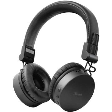 Casti audio On-Ear Trust Tones, Bluetooth, Negru