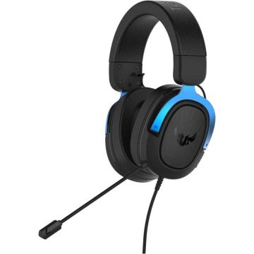 Casti gaming cu microfon Asus TUF H3, Virtual surround 7.1, Multiplatforma, Negru/Albastru Casti gaming cu microfon Asus TUF H3, Virtual surround 7.1, Multiplatforma, Negru/Albastru