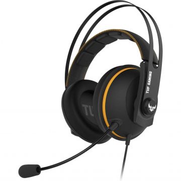 Casti gaming cu microfon Asus TUF H7 Core, Negru/Galben Casti gaming cu microfon Asus TUF H7 Core, Negru/Galben