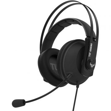 Casti gaming cu microfon Asus TUF H7 Core, Negru/Gri Casti gaming cu microfon Asus TUF H7 Core, Negru/Gri