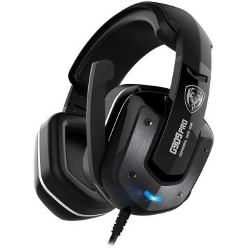 Casti gaming cu microfon Somic G909 PRO, sunet virtual surround 7.1, functie de vibratii, USB, Negru