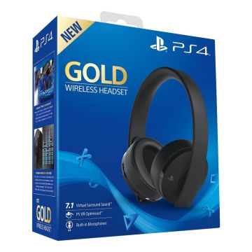 Casti gaming SONY Gold Wireless Stereo pentru PS4, Negru