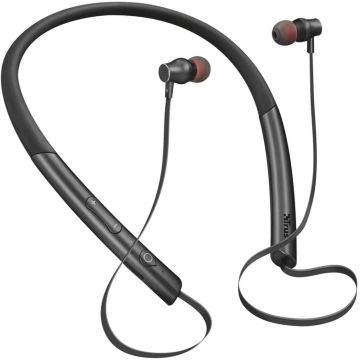Casti In-Ear Trust Kolla Neckband-style Headset 22206, Bluetooth, Negru