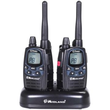 Statie radio portabila PMR/LPD Midland G7 PRO, set cu 2 buc