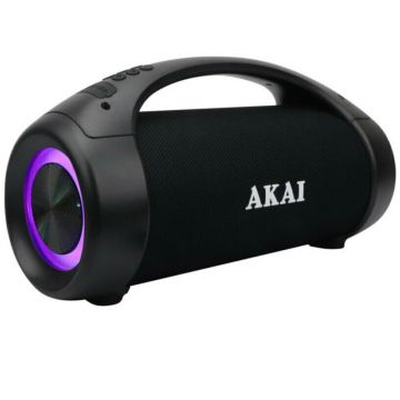 Boxa portabila activa AKAI ABTS-55, Bluetooth, Waterproof, IPX5, Lumini Difuzor, Negru Boxa portabila activa AKAI ABTS-55, Bluetooth, Waterproof, IPX5, Lumini Difuzor, Negru
