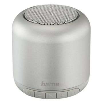 Boxa portabila Hama Steel Drum, Loudspeaker, Bluetooth, Putere 3W, Argintiu