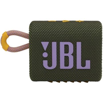 Boxa portabila JBL GO 3, Bluetooth, Waterproof IPX67, Autonomie pana la 5 ore, Verde-Roz