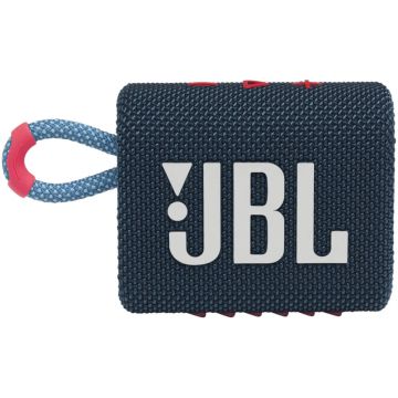 Boxa portabila JBL GO 3 Waterproof, Bluetooth, IPX67, Autonomie pana la 5 ore, Albastru-Roz