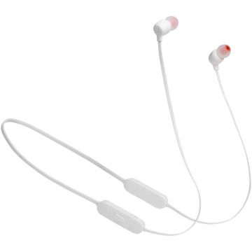 Casti audio In-Ear JBL Tune 125, Bluetooth, Asistent vocal, Pure Bass, Multi-point, Alb