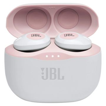 Casti Audio in-ear JBL Tune 125, Wireless, Bluetooth, Autonomie 8 ore, Alb/Roz Casti Audio in-ear JBL Tune 125, Wireless, Bluetooth, Autonomie 8 ore, Alb/Roz