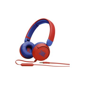 Casti audio On-Ear pentru copii JBL JR310, Cu fir, 32 Ohmi, Difuzor 32 mm, Pliabil, Microfon, Rosu