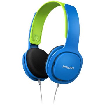 Casti audio On-Ear pentru copii Philips SHK2000BL/00, Albastru/Verde Casti audio On-Ear pentru copii Philips SHK2000BL/00, Albastru/Verde