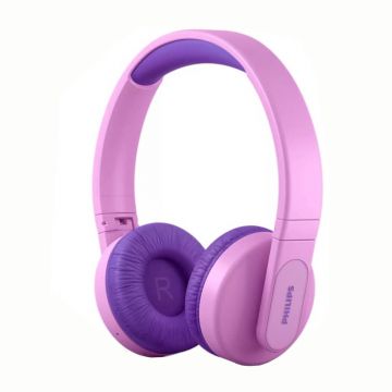 Casti audio On-Ear pentru copii Philips TAK4206PK/00, Wireless, Bluetooth, Autonomie 28h, Roz