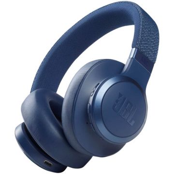 Casti audio Over-Ear JBL Live 660NC, Noise Cancelling, Bluetooth, Asistent Vocal, Pliabil, Hands-free, Albastru