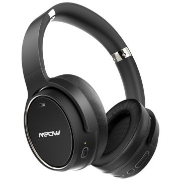 Casti Audio Over-Ear Mpow H19 Hybrid, Bluetooth 5.0, Noise Cancelling, Negru