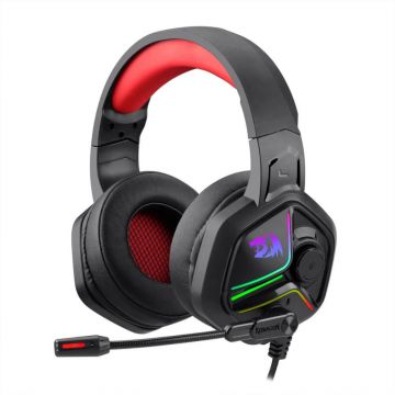 Casti gaming Redragon Ajax H230-BK, Iluminare RGB, Difuzoare 53mm, Control volum pe casca, Lungime cablu 2 m, Negru