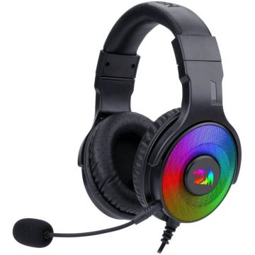 Casti gaming Redragon Pandora 2, Microfon pe fir, 7.1 surround, Iluminare RGB, USB, Negru