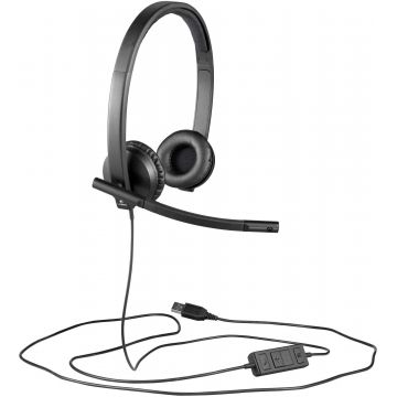 Casti PC On-Ear Logitech H570e, Negru