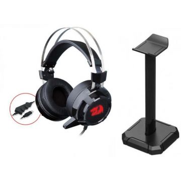 Casti Redragon Siren 2 H301USB-1-BK, Stand Spectre, Telecomanda pe cablu, Iluminare LED, Negre