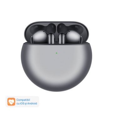 Casti True Wireless Huawei FreeBuds 4, Bluetooth, Silver Frost