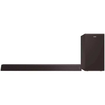 Soundbar Philips TAB7305/10, 2.1 ch, 300W, Subwoofer wireless, Dolby Audio, Negru