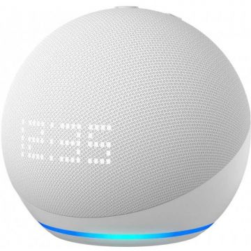 Boxa Inteligenta Ceas Amazon Echo Dot 5 2022 Control Voce Alexa Wi-Fi Bluetooth Glacier White