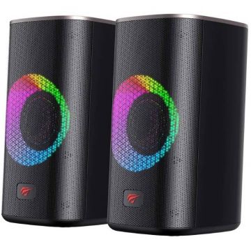 Boxe SK212, RMS 2x5W, iluminare RGB, 4Ω, AUX, Bluetooth, USB-C, Negru Boxe SK212, RMS 2x5W, iluminare RGB, 4Ω, AUX, Bluetooth, USB-C, Negru