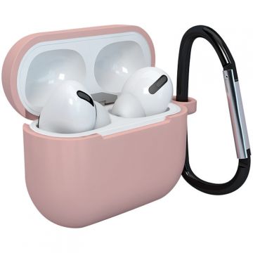 Casca de Telefon Carcasa cu carabiniera Silicone Soft Case D compatibila cu Apple AirPods 3 Pink