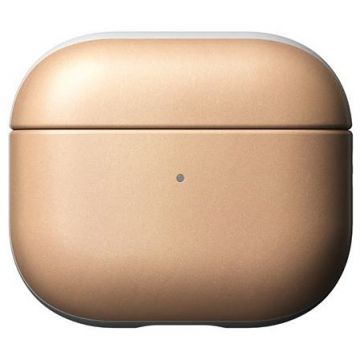 Casca de Telefon Leather compatibila cu Apple AirPods 3 Natural