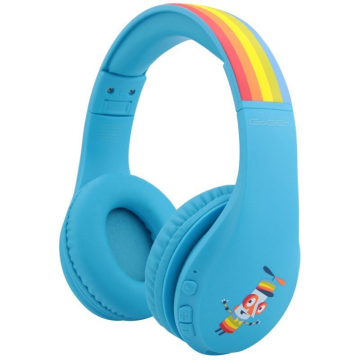 Casti audio fara fir pentru copii GoGEN Decek, Bluetooth 5.2, volum limitat, albastru
