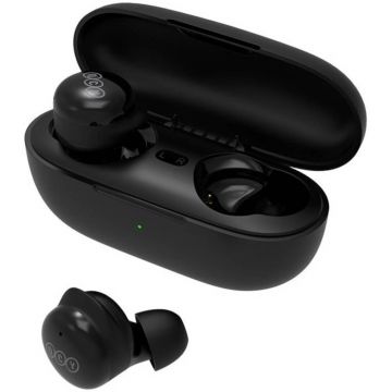 Casti audio In Ear QCY-T17, True Wireless, Bluetooth, Negru