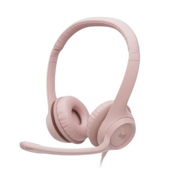 Casti audio On-Ear Logitech H390, Cu fir, Microfon Bidirectional, 32 Ohm, Rose