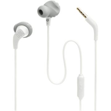 Casti In-Ear JBL Endurance Run 2, Cu fir, Rezistenta transpiratie, Alb Casti In-Ear JBL Endurance Run 2, Cu fir, Rezistenta transpiratie, Alb