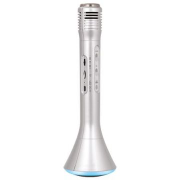 Microfon Difuzor Efect Schimbare Voce Bluetooth/MSD Argintiu