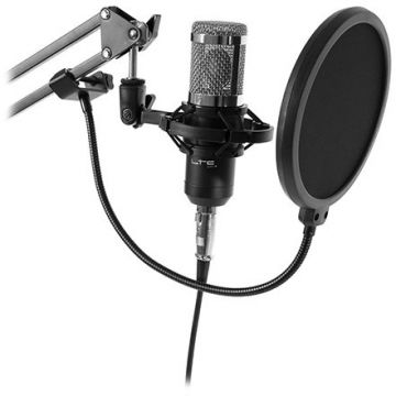 Microfon USB Pentru Streaming Podcast 20Hz - 20kHz Negru