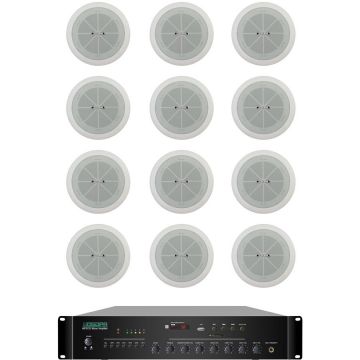 Pachet Sonorizare 120W de perete, FM+USB+Bluetooth, DSPPA MP212U + 12xDSP802
