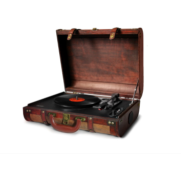 Pick-Up Portabil CR 1149 Design Retro Boxe Incorporate AUX Iesire RCA Stereo Negru/Maro